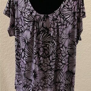 Worthington Purple and Black Relaxed Blouse